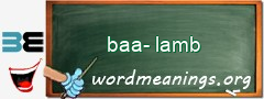 WordMeaning blackboard for baa-lamb